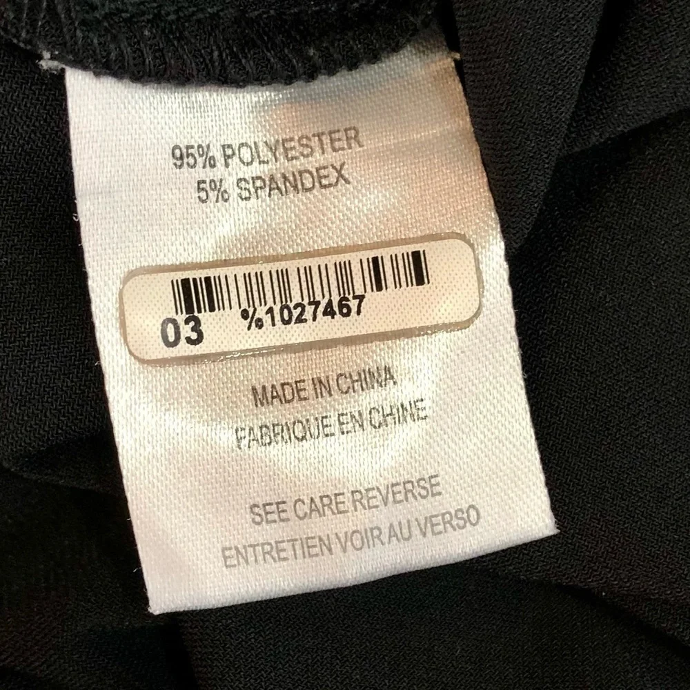 Samuel Dong pleated chiffon front dress stretch jersey cap sleeve black white M - Picture 8 of 10